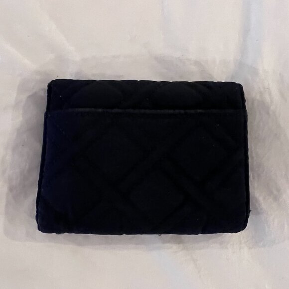Vera Bradley | Petite Trifold Wallet with Snap Closure, Quilted Navy - Picture 2 of 3